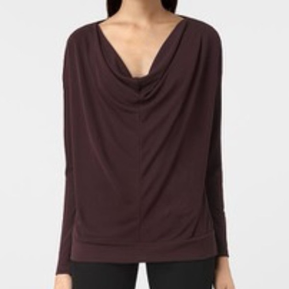 All Saints Elegant Women's Cowl Neck blouse - Deep Burgundy size M